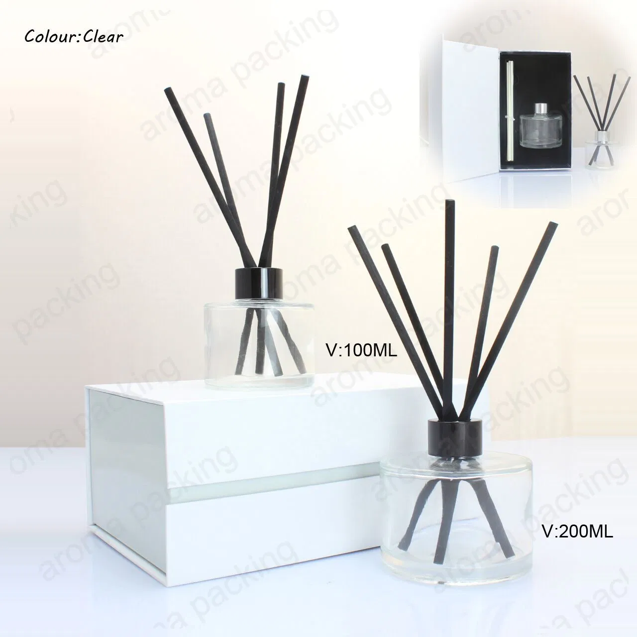 Wholesale Reed Diffuser Glass Bottle with Packaging Box Custom