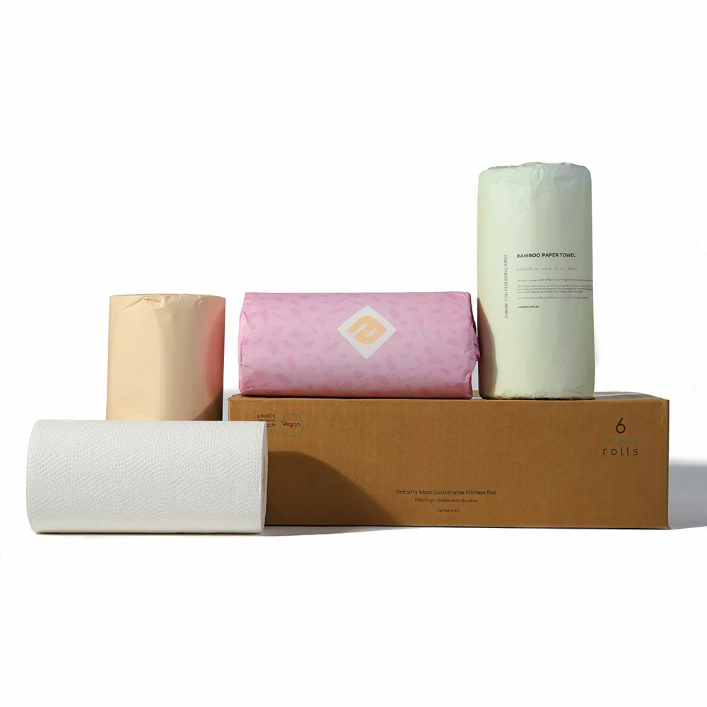 22.5*22.5cm Bamboo Pulp Customized Logo China 2ply Kitchen Roll Paper Towel
