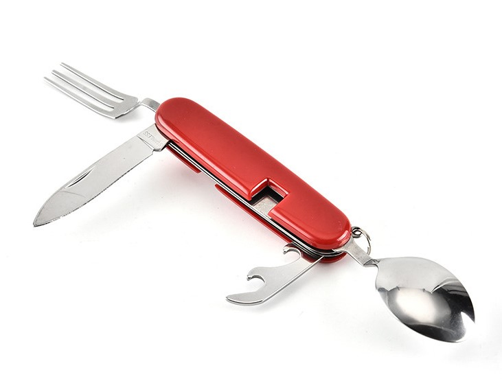 High Quality Stainless Steel Red Handle Tableware Cutlery with Knife Spoon Fork