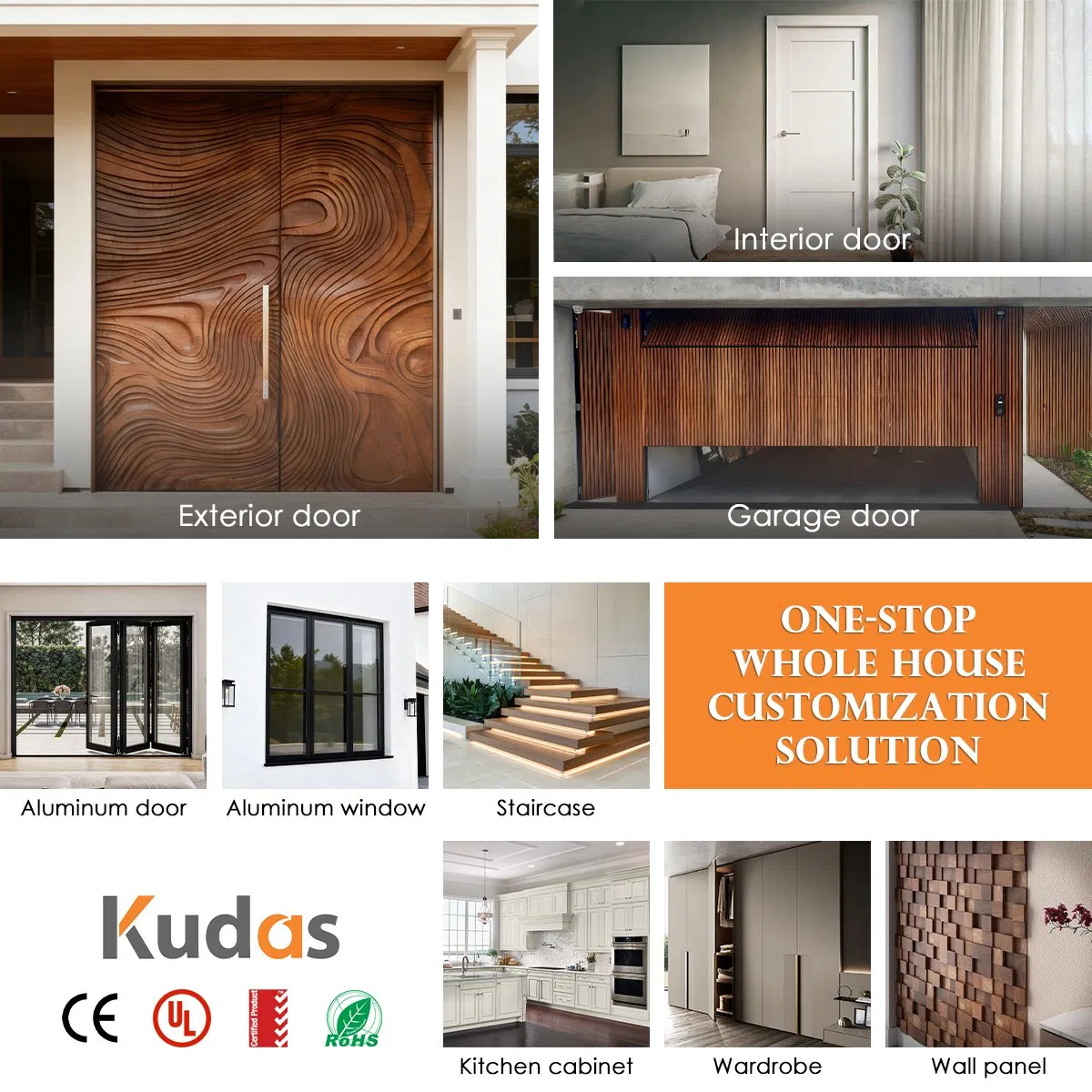 Luxury American Walnut Solid Wood Waterproof Finish Wooden Interior Arched Glass Doors