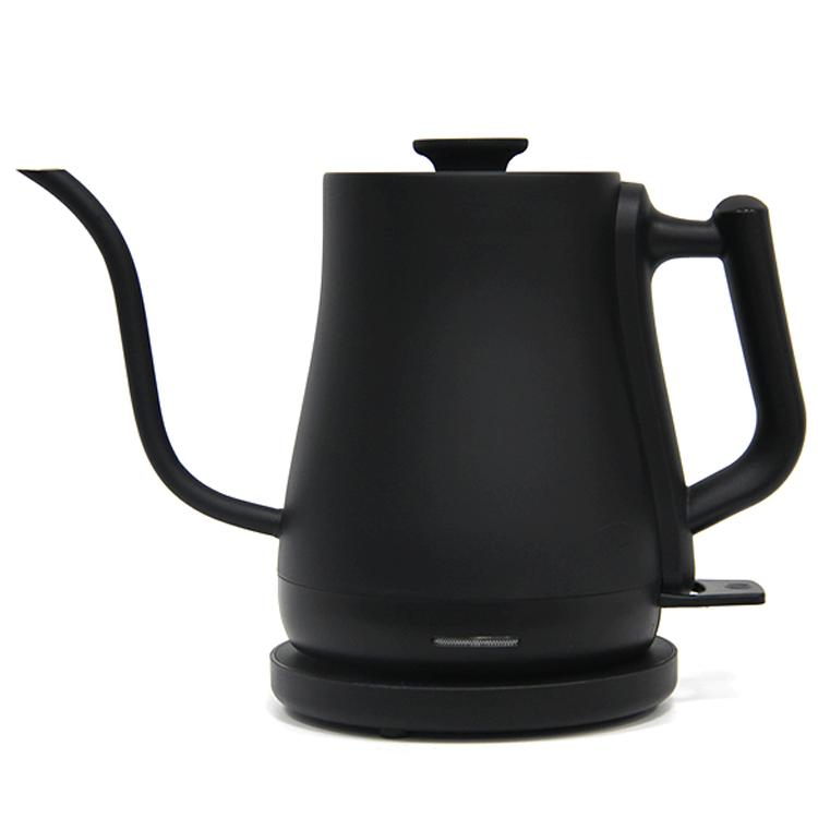 Morden Style 1500W Fast Boiling Gooseneck Coffee Kettle 1.0L Matte Black Teapot Pour Over Coffee Makers for Home Drip Coffee