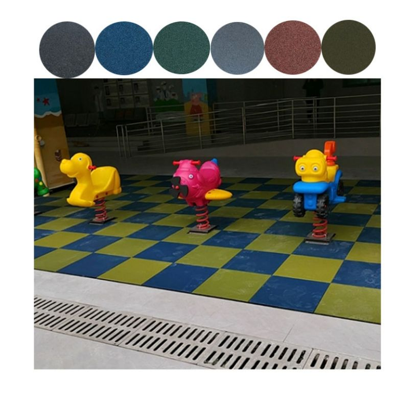Shock-Absorbing Playground 20mm Indoor EPDM Rubber Gym Flooring Tiles Mat
