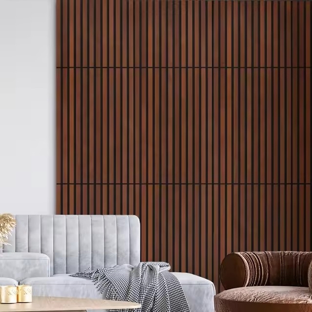 Wood Acoustic Board with Slat for Wall Decoration in Hotel Room