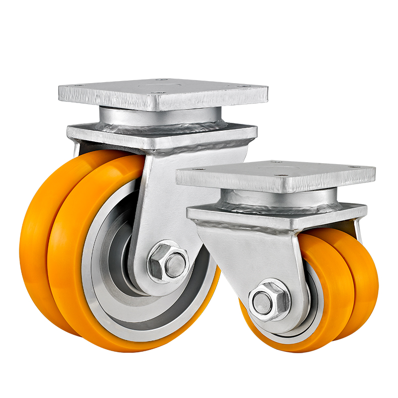 3" 4" 5" 6" 8" 10" 12" Double Wheel 2 Ton Twin Wheels Design Caster Steel /PU Caster Agv Heavy Duty Caster Wheels