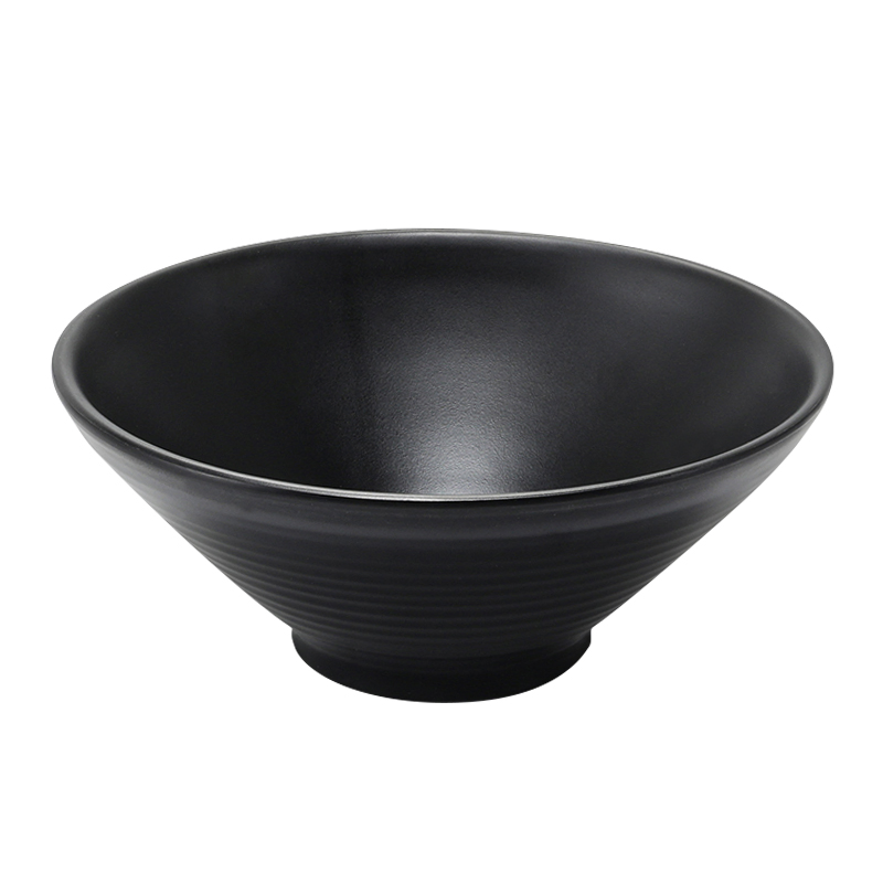 Durable Eco-Friendly Ramen Bowl Black Melamine Noodles Bowl Restaurant Food Serving Bowls