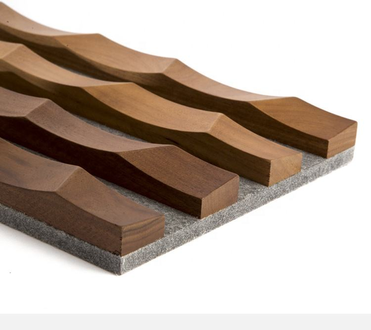 Factory Solid Timber 3D/Interior Room Slat Wood Cladding Decoration Wainscoting Wall Panels