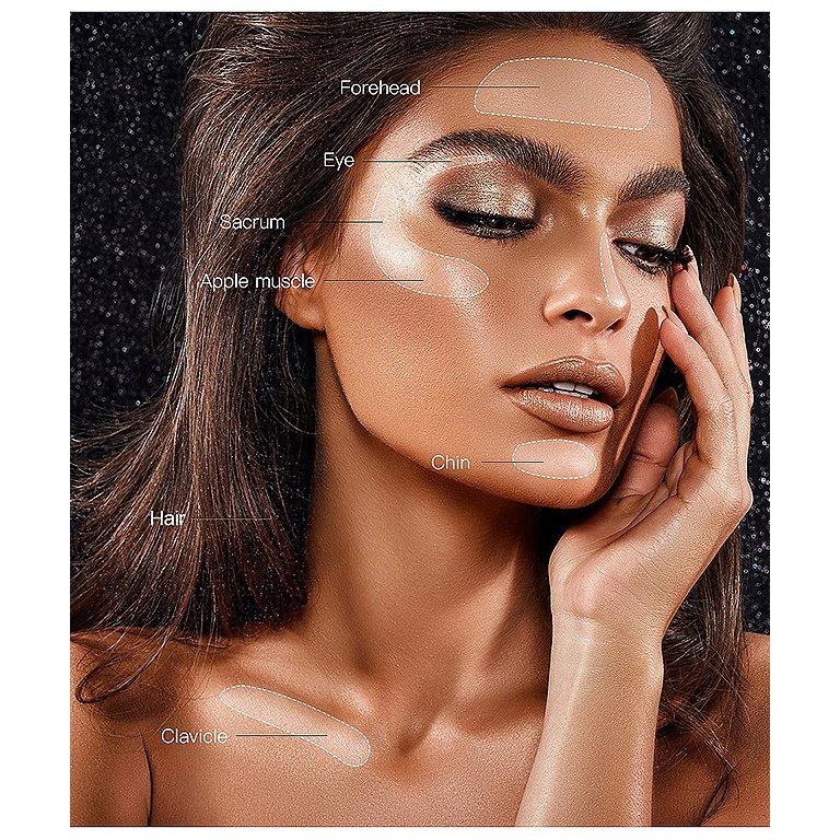 Shimmer Glitter 6 Colors Loose Highlight Makeup Powder Long Lasting Brightening Highlighter Bronzer