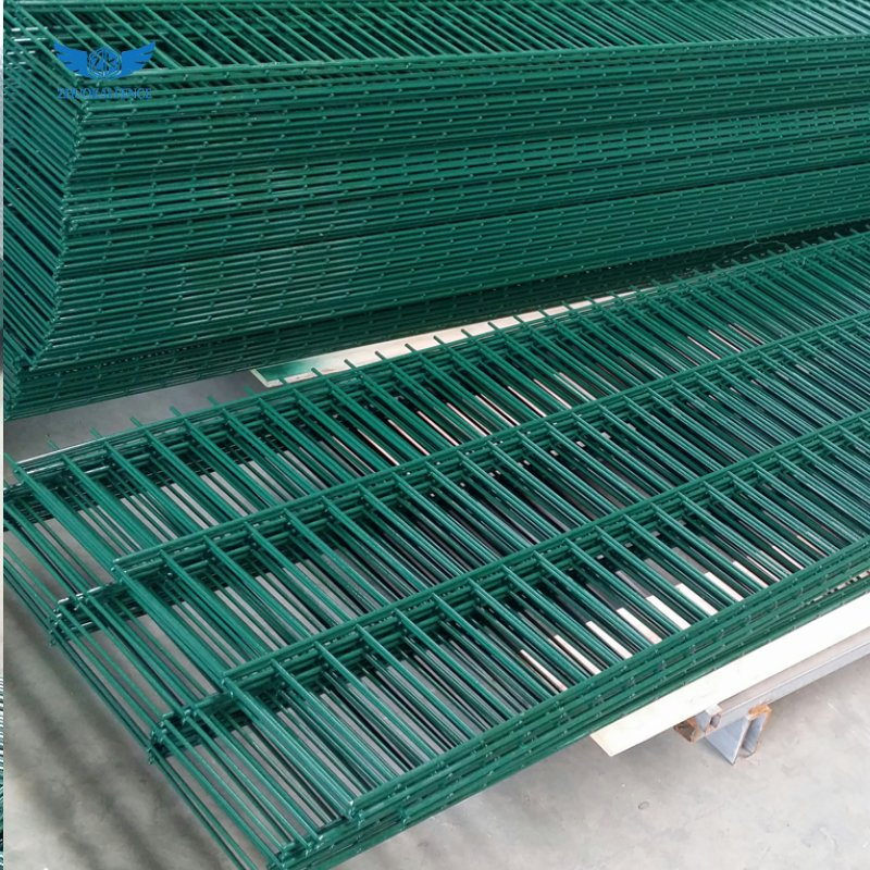 Factory Cheap Price Eco Friendly Green PVC Coated 2D Wire Fence Panels/Twin Bar Mesh Fence Panel