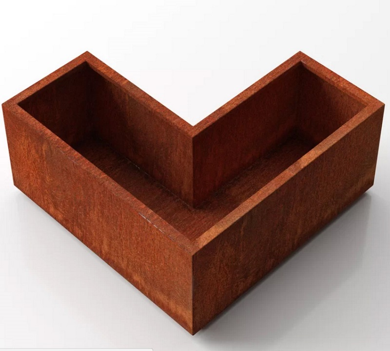 Corten Steel Corner Box Planter Patio Aluminium Corner Planters