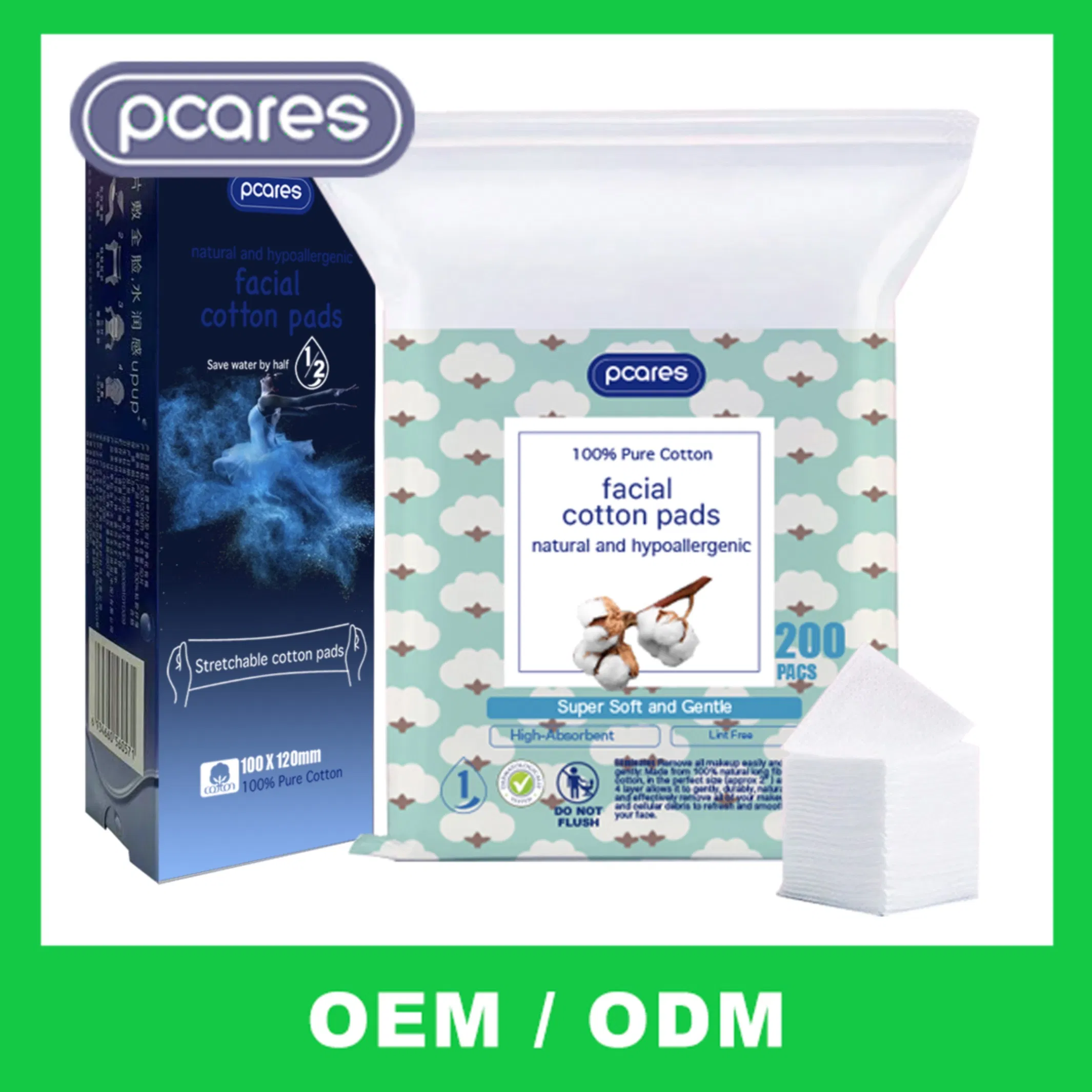 OEM Ultra-Soft Facial Cotton Pads for Gentle Skin Care Routine
