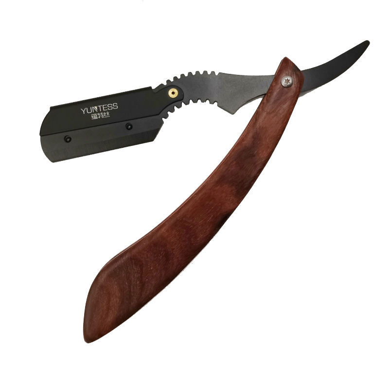 High Quality Durable Facial Man Care Wooded Handle Barber Razor Safety Straight Shaving Razor