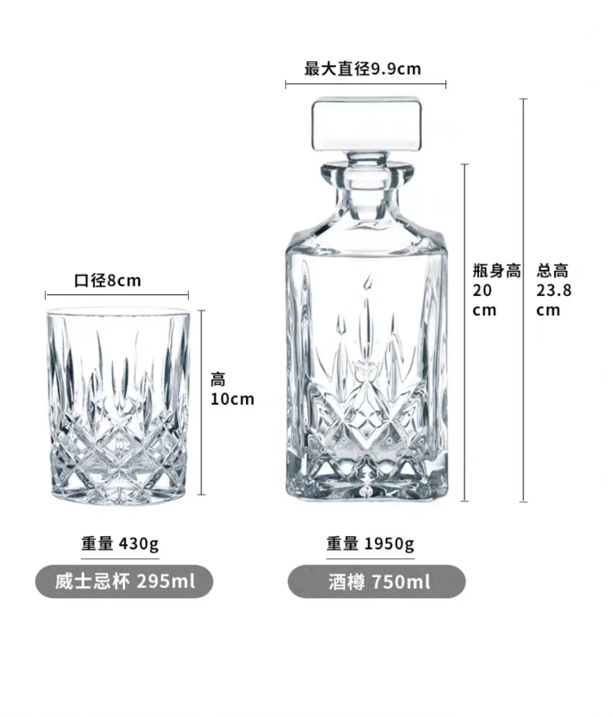 Набор бокалов для виски 4 предмета в подарочной коробке