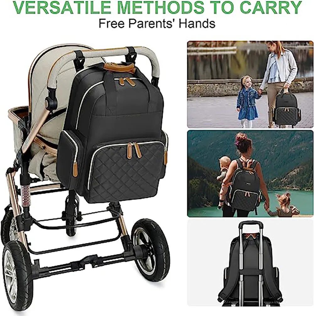 Mommy Bag, Large Capacity Twin Baby Diaper Backpack, Expandable Travel Mommy Backpack Bag