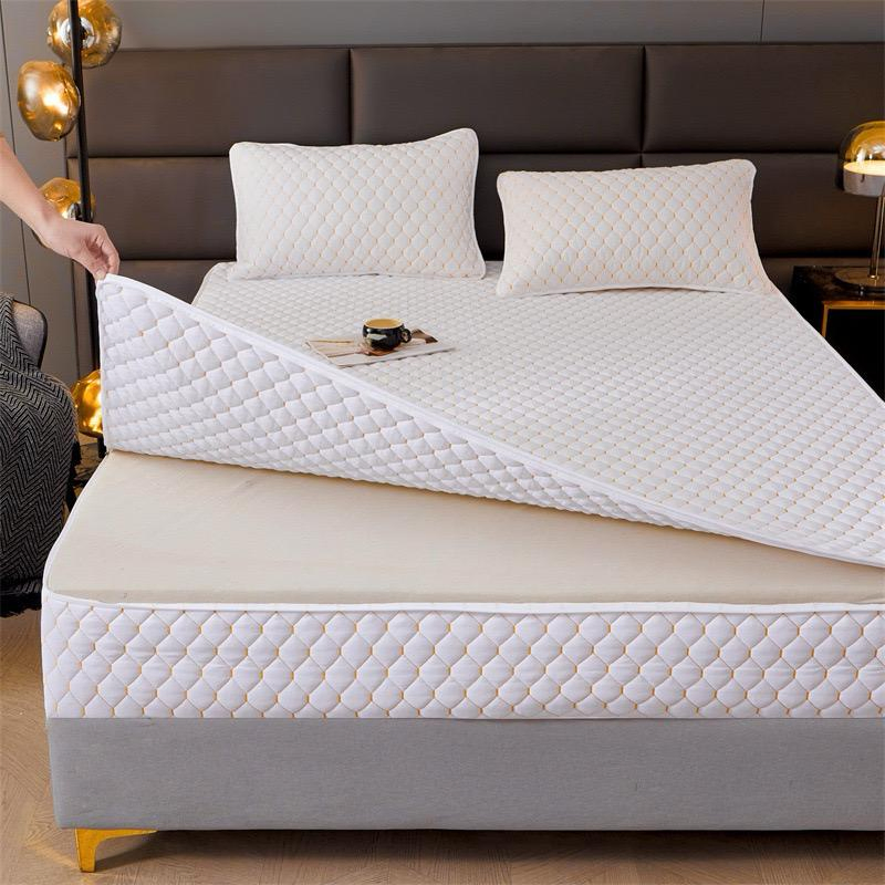 Quilted Hypoallergenic 6-Side Boxspring Mattress Encasement Protector with Zipper Surrounded
