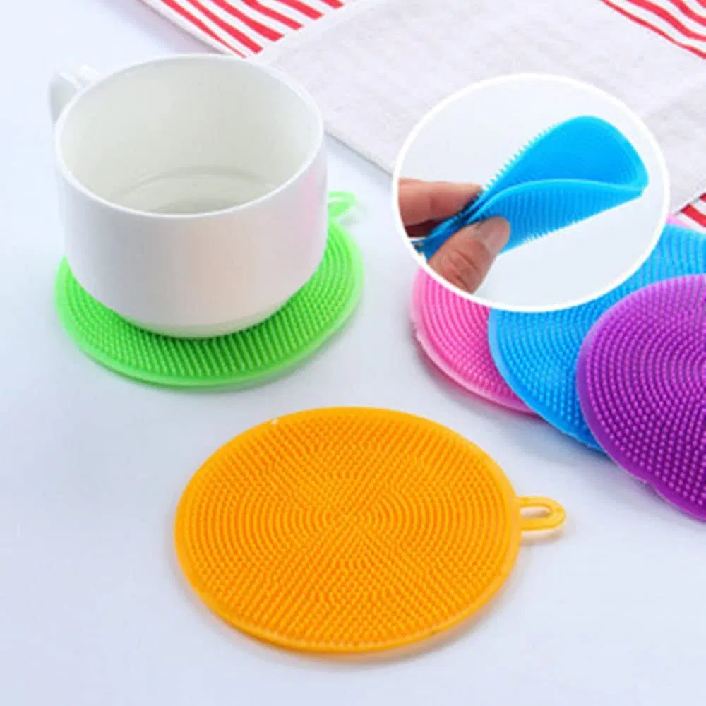Kitchen Silicone Sponge Dish Brush Double Sided Cleaning Sponges