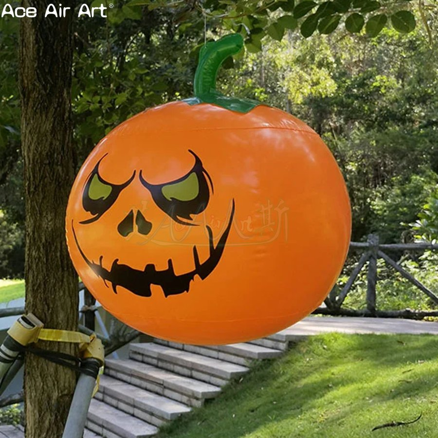 Customizable Indoor and Outdoor Horror Inflatable Pumpkin Jack-O'-Lantern Decoration for Halloween Yard