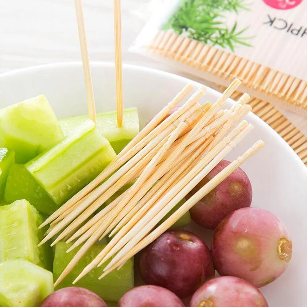 Comfy Package Bamboo Wooden Toothpicks Wood Round Double-Points Teeth Tooth Picks
