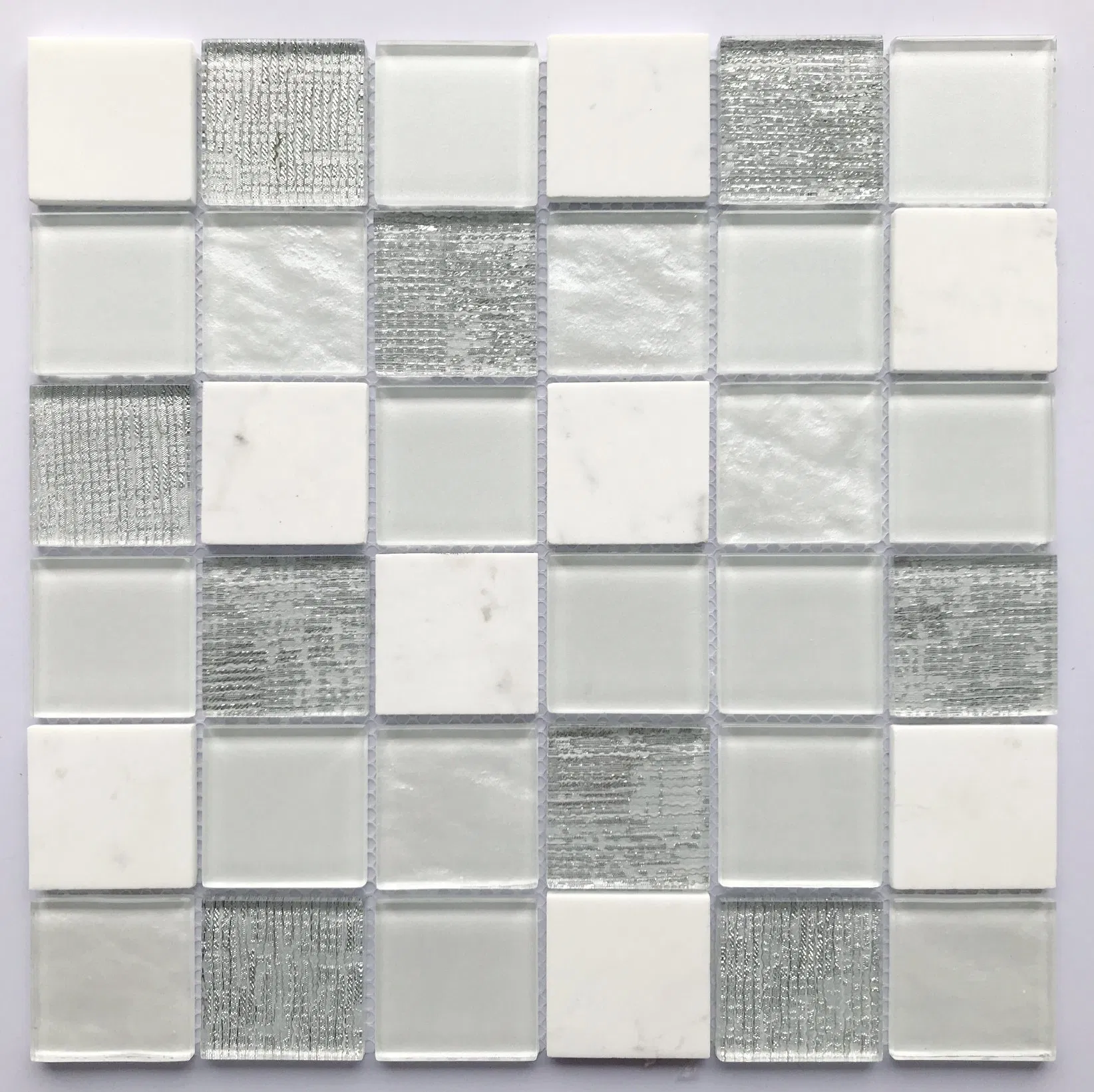 Мозаичная плитка Glass Mix White Stone 300x300 мм
