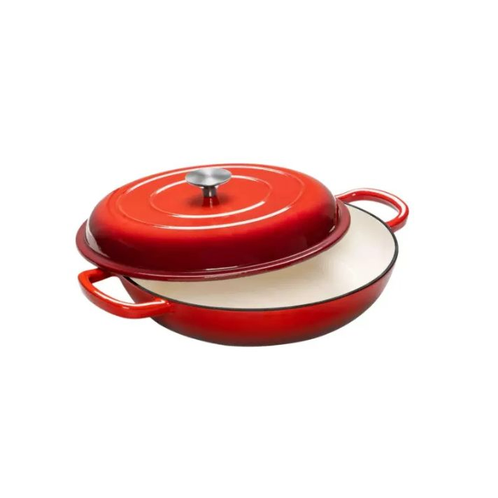 Premium Quality Red Enamel Braiser for Baking Use