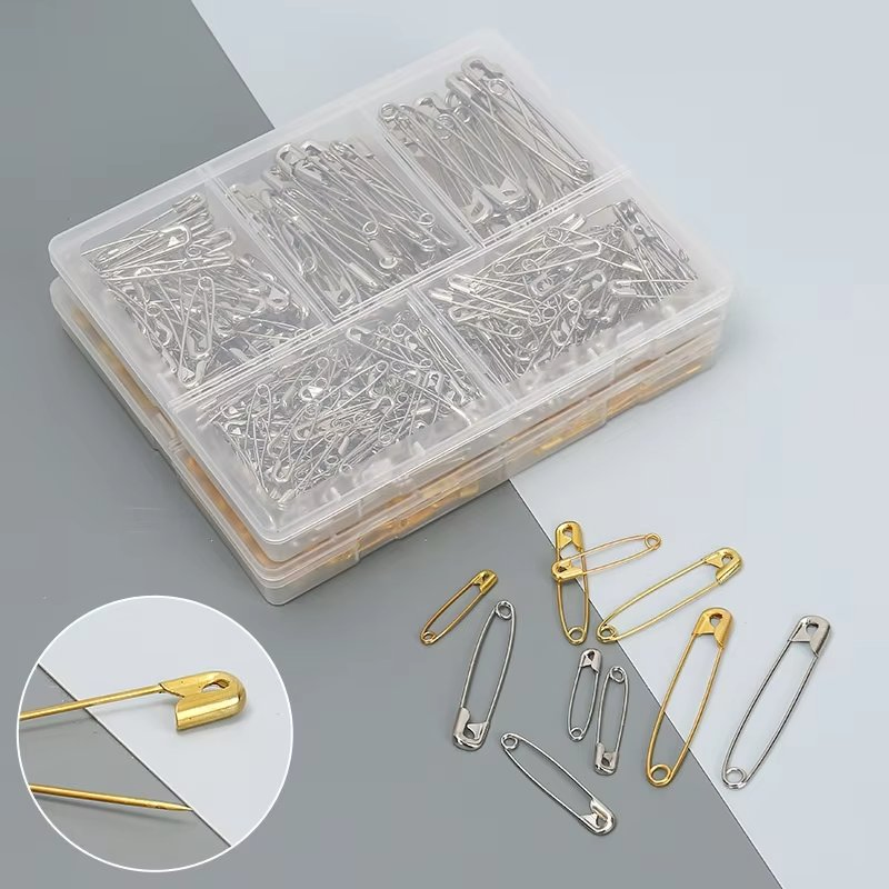 Premium 320PCS Mixed Size Metal Safety Pins in Gold and Silver
