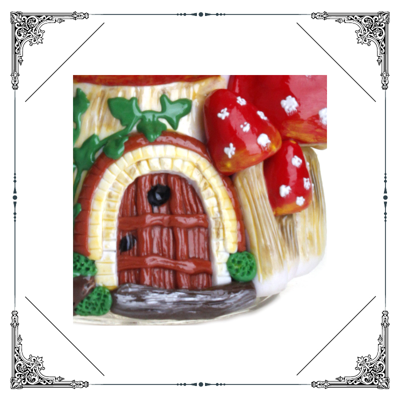 Wholesale 12.5 Inches 3D Hand Pipe Painting Mushroom DAB Rig Smoking Accessories Glass Hookah Smoking Water Pipe Factory