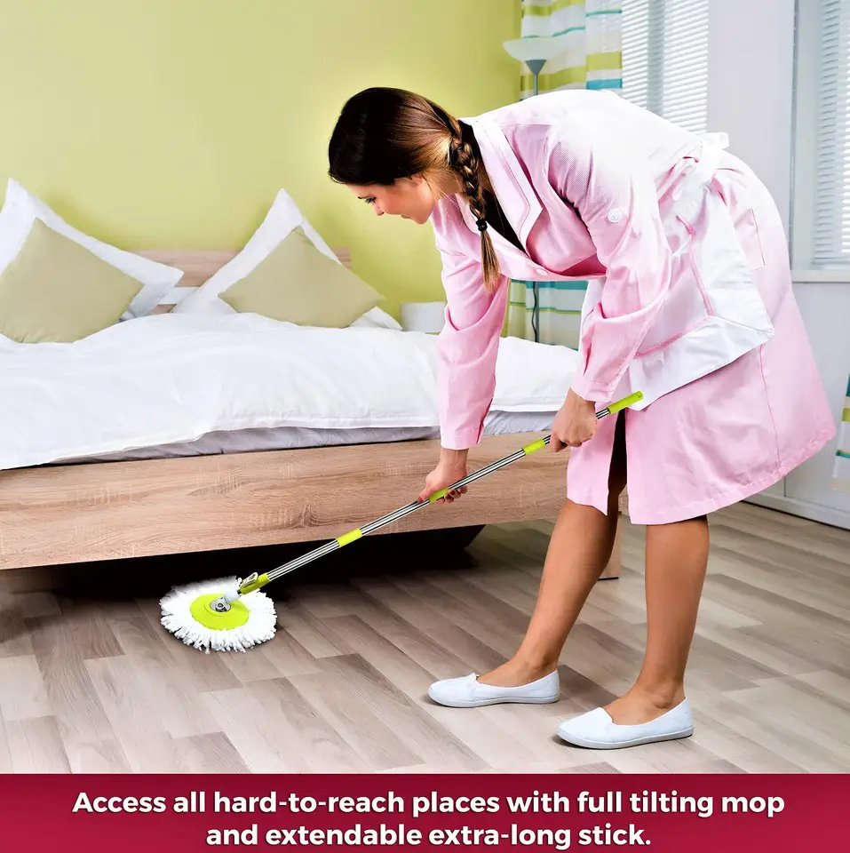 Ultra-Effective Flat Detachable Spinning Mop for Effortless Cleaning