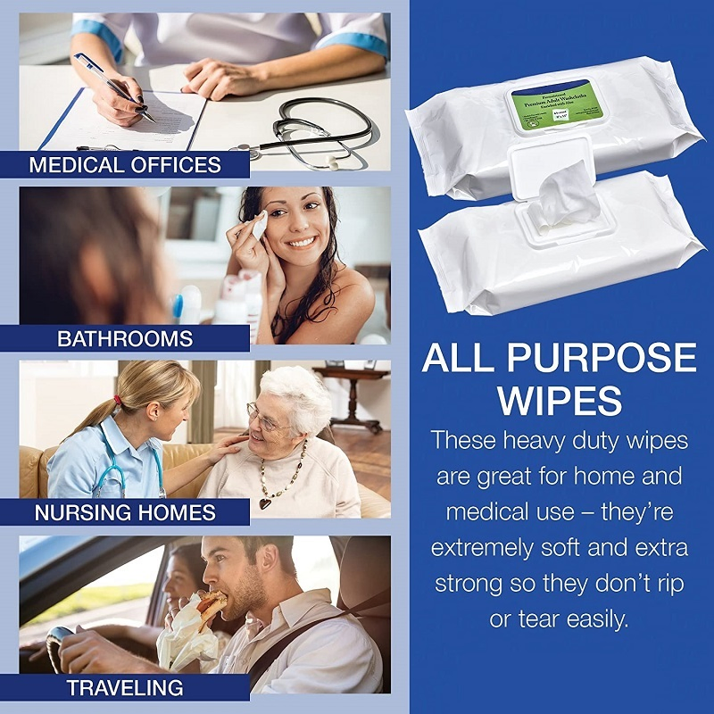 Multifunctional pH Balanced Unscented Adult Wet Wipes