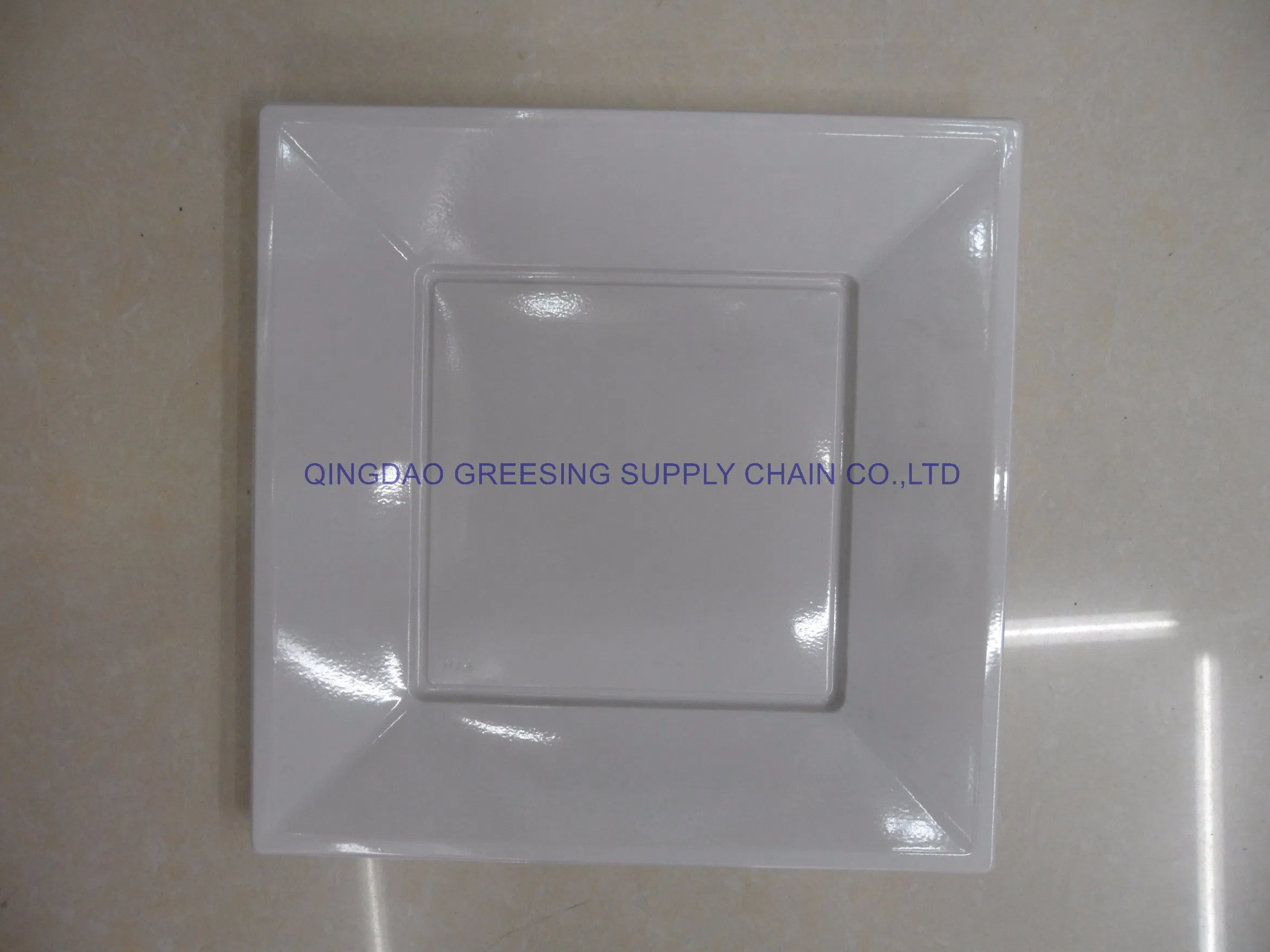 7 Inch Disposable PS Plastic Square Food Plate for Party