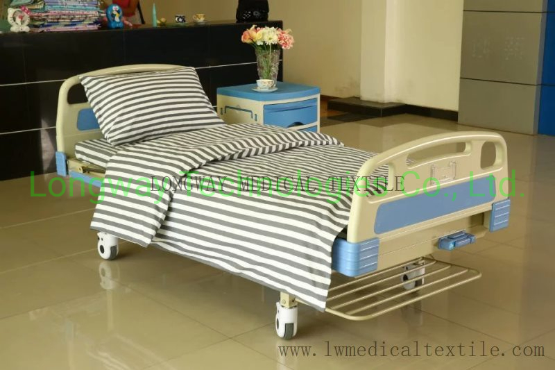 F6 Y-16 2cm Gray White Stripes Cotton Hospital Bed Linen