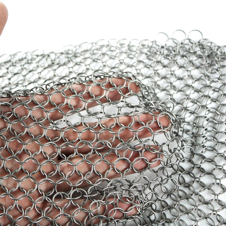 Brass Metal Mesh Curtain Fabrics Chain Mail Ring Mesh Curtain for Dividers