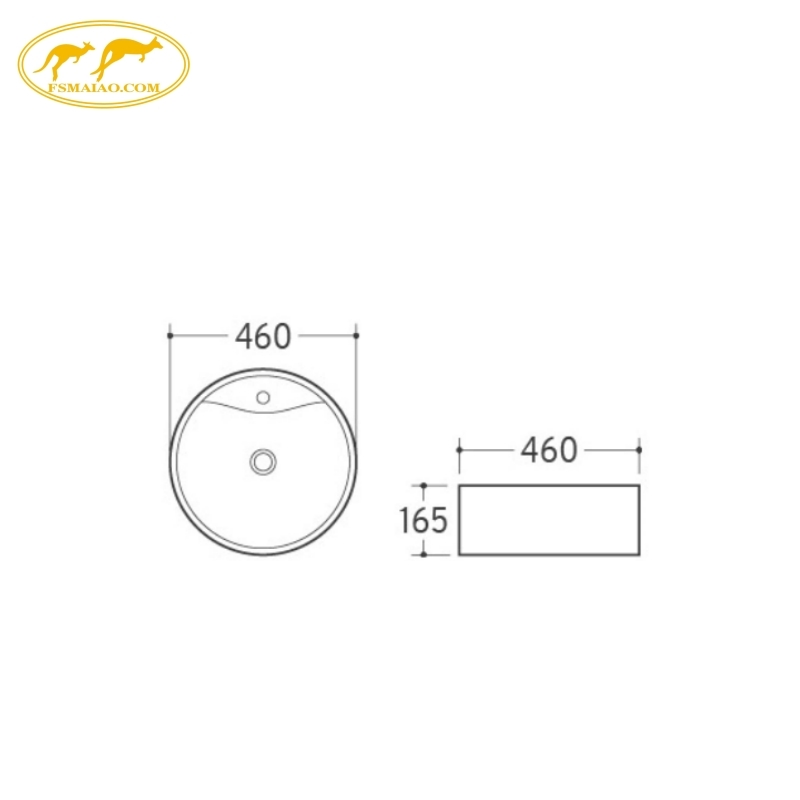Simple Round Bathroom High Gle Finisazh Sanitary Wares Ceramic Art Basin