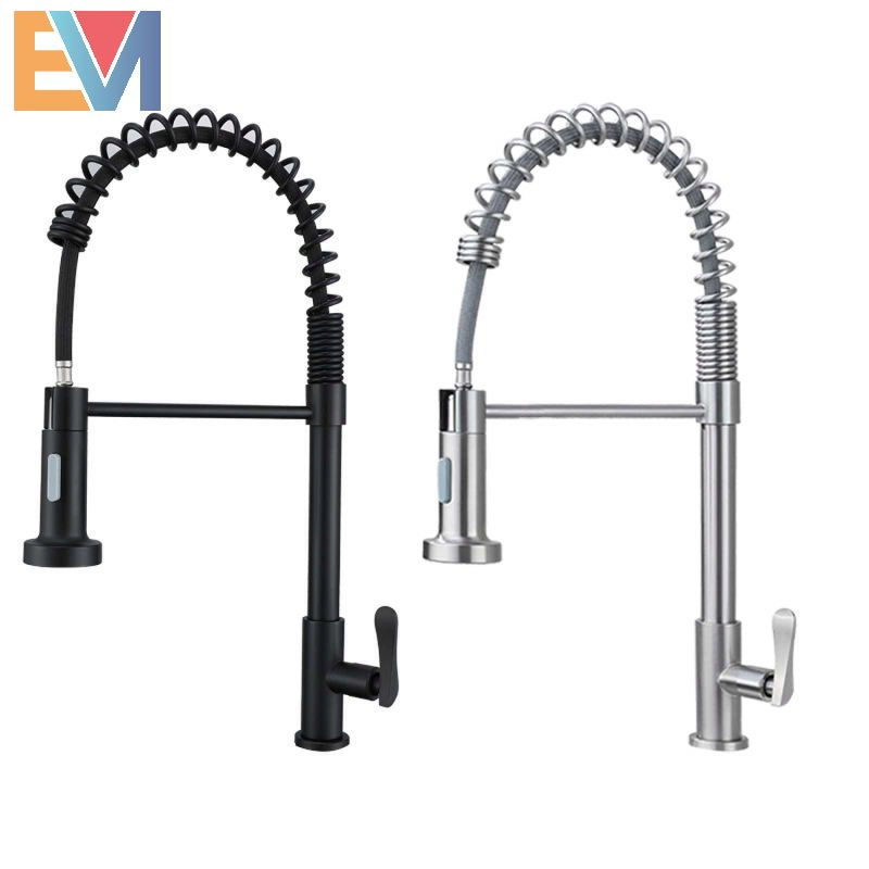 Spring 304 Stainless Steel Kitchen Cold and Hot Water Household Universal Rotating Vegetable Washing Basin Sink Faucet