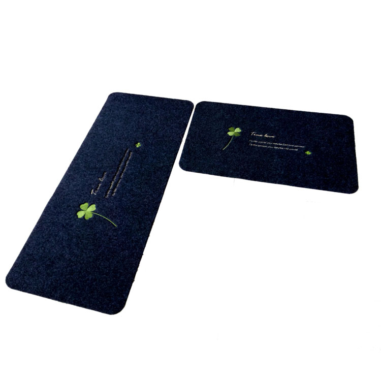 Embroidery Customized Pattern Non-Slip Kitchen Entrance Doormat with TPR Backing
