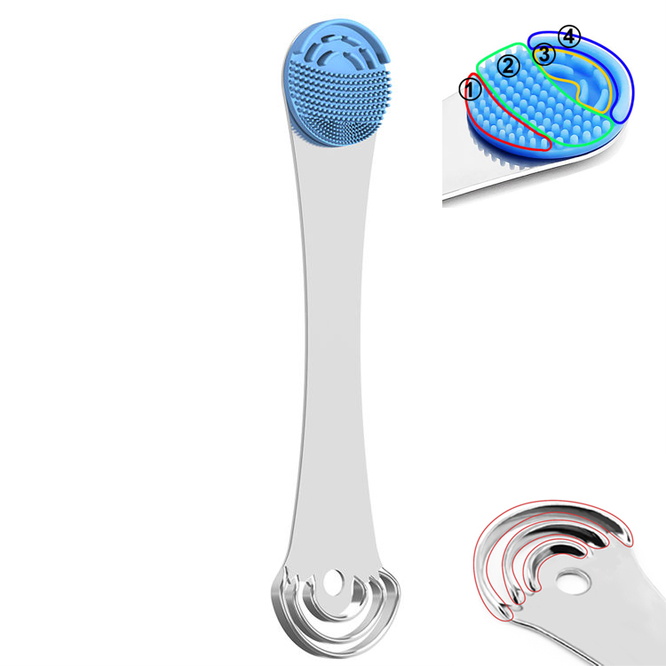Stainless Steel Silicone Tongue Cleaner Scraper