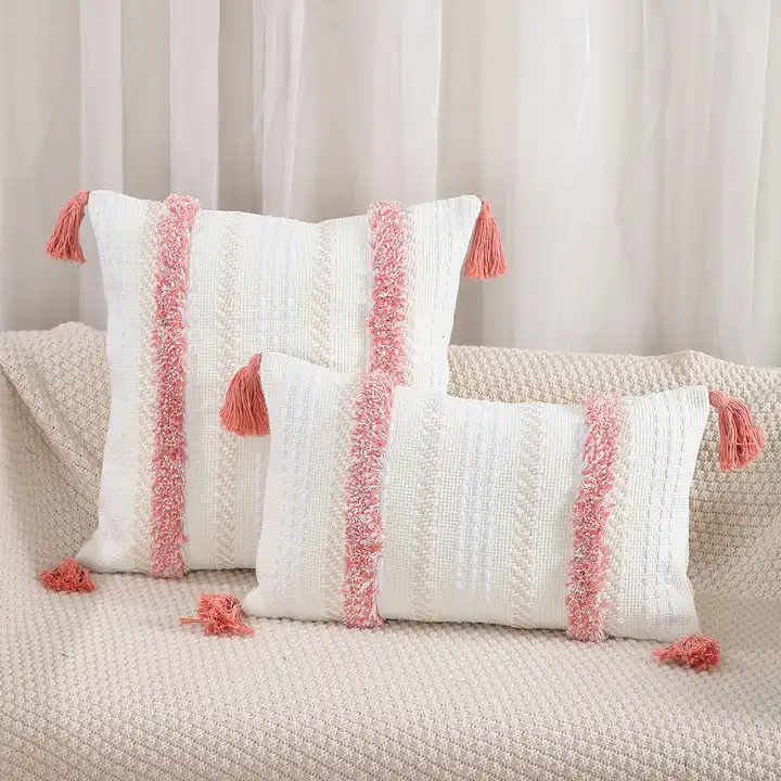 Morden Cotton Thread Jacquard Custom Cushion Cover High Quality Polyester Decor Pillow Cases Boho Throw Cushion Cover