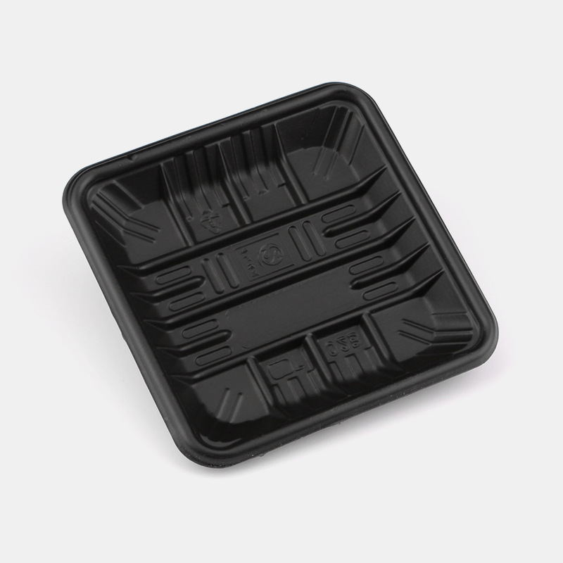 Disposable black plastic food and fruit trays HTA1813(26)