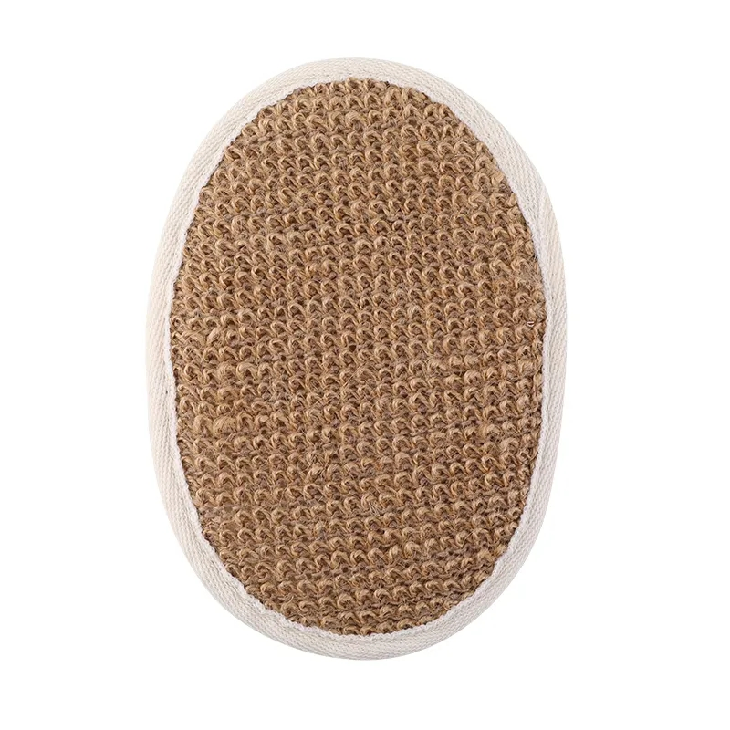 Custom Eco Friendly Loofah Linen Exfoliating Glove Scrubber Natural Shower Body Bath Brushes Sponge Scrub Exfoliating Glove Mitt