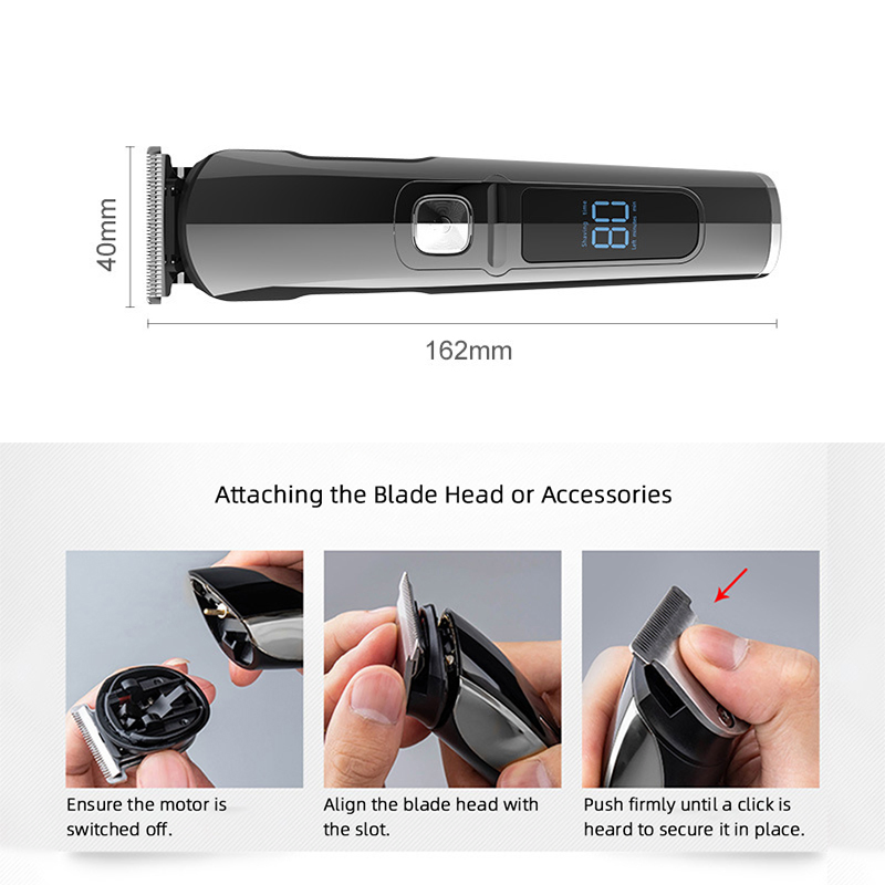 Wholesale All-in-One Electric Hair Clipper Set Body Hair Shaver Digital Display Electric Clipper Hair Trimmer with Engraving Head