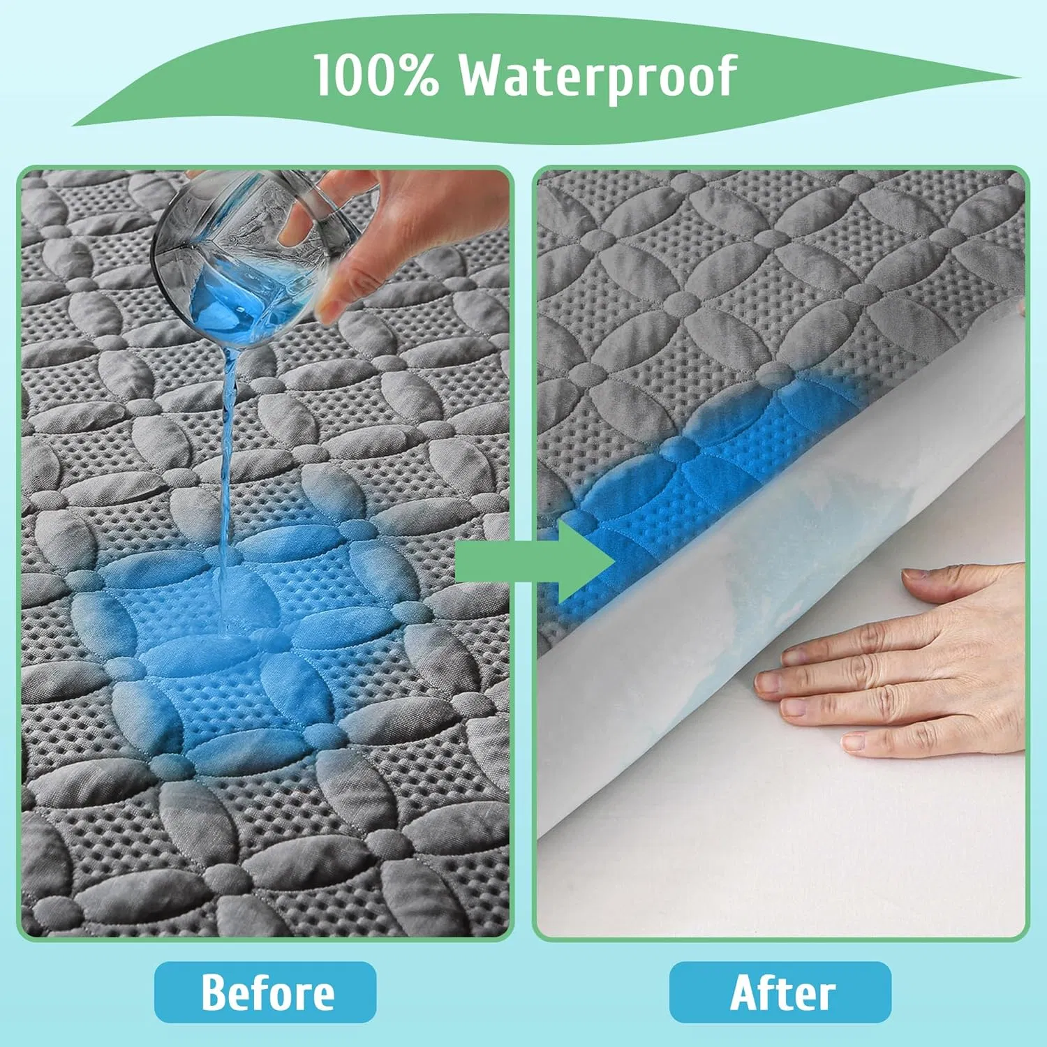 Waterproof Mattress Protector Soft Breathable Mattress Pad Cover with Deep Pockets