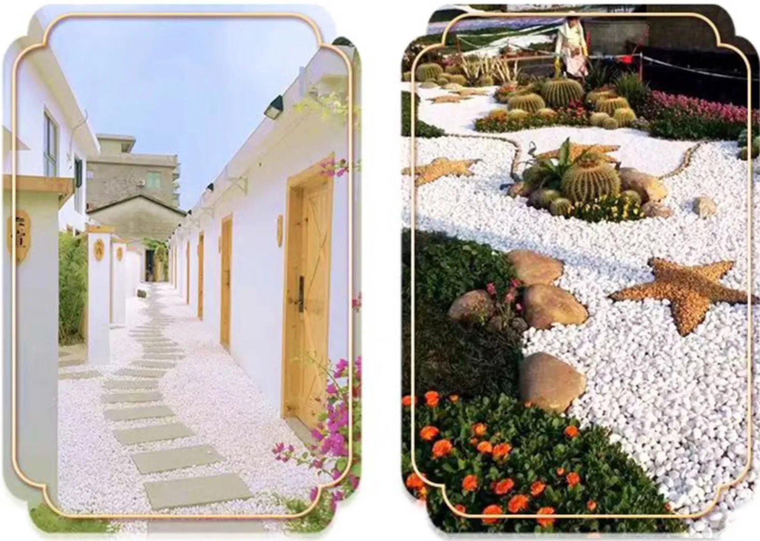 Various Sizes White Polished Pebbles Cobble Stones