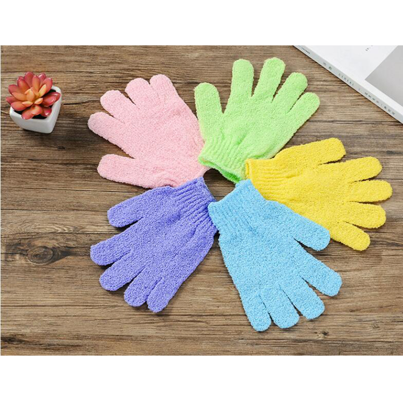 Exfoliating Bath Gloves 100% Nylon Double Sided Gloves for Beauty SPA Massage Skin Shower Scrubber