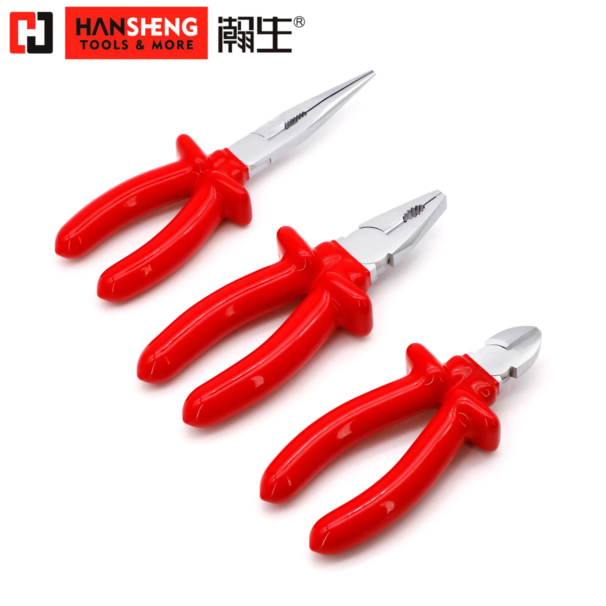 Heavy-Duty Carbon Steel VDE Combination Pliers with 1000V Dipped Handle Hand Pliers,Induction Pliers for a Route Finder,Insulated Vise Grip Pliers,Cutting Tool