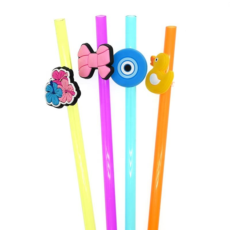 Customizable Cartoon PVC Straw Covers for Fun Mugs