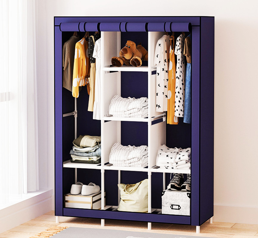 Modern Furniture Cheap Simple Cloth Fabric Folding Shoe Rack Cloth Wardrobe
