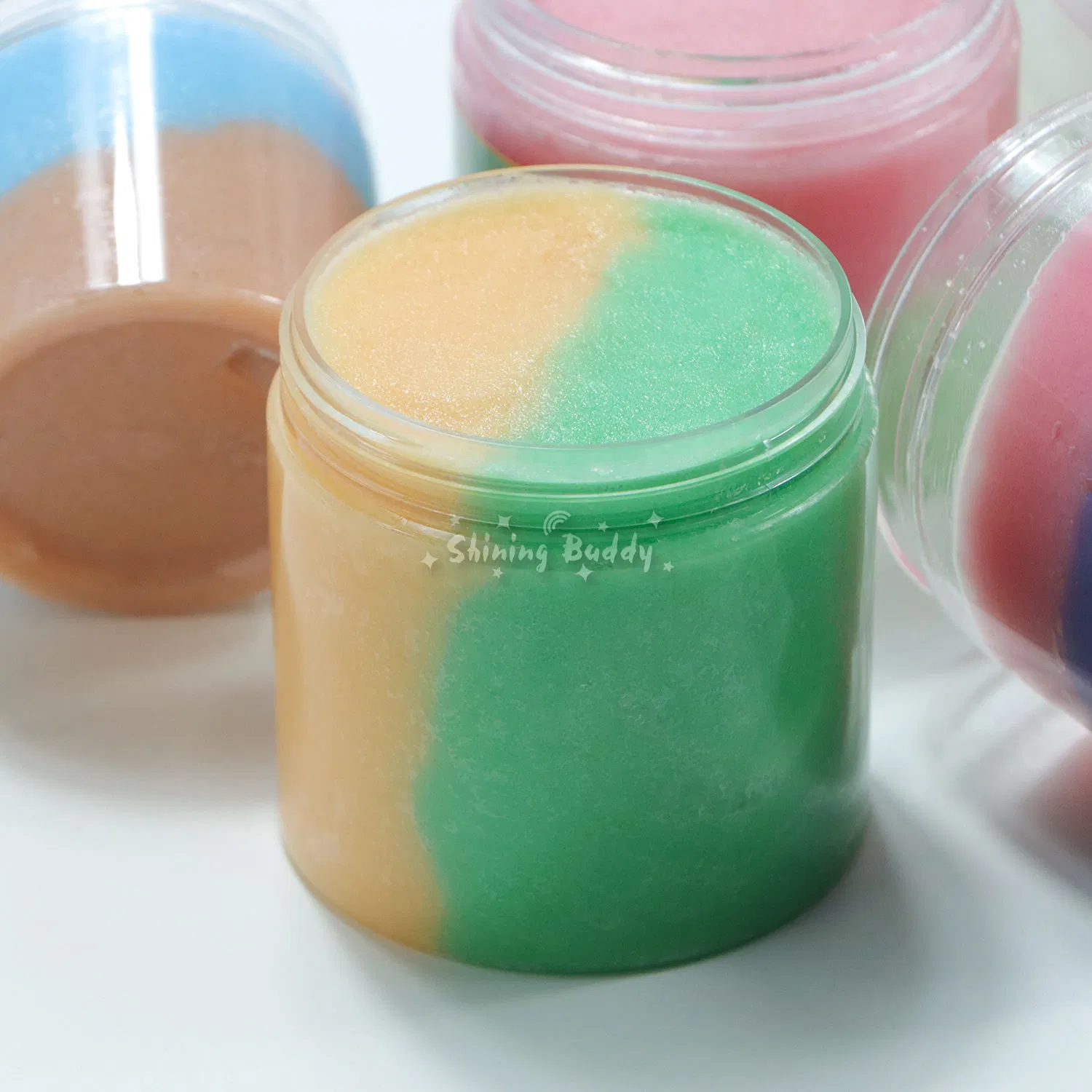 Exfoliating Frost Skin Care Cream Scrub Jar Cream Skincare Lightening Hand Rainbow Color Body Scrub