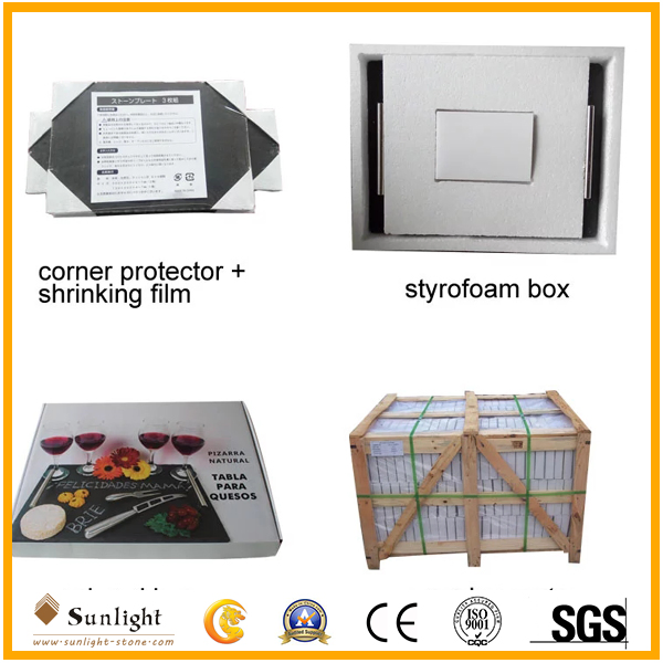 Natural Black Slate Stone Kitchen Dish Dinner Cheese Tray Food Plates