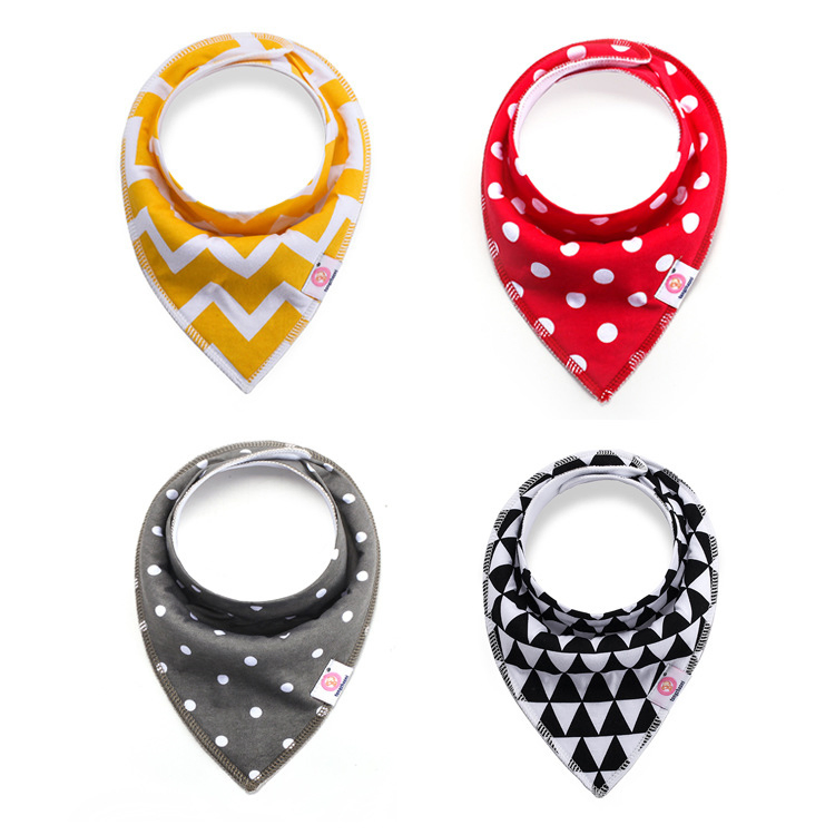 Soft Natural Cotton Drooling Triangle Custom Baby Bandana Newborn Infant Drool Bib