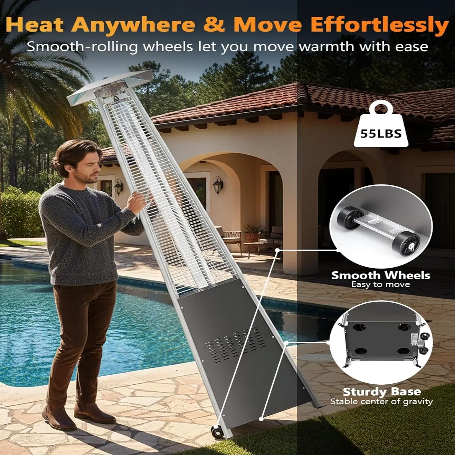 Outdoor Deck Tower Heater Pyramid Gas Patio Heater (PTH2200)