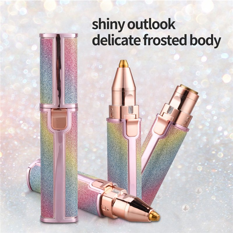 Hadiyah Beauty 2 in 1 Electric Eyebrow Trimmer Colorful Eye Brow Razor Facial Hair Remover