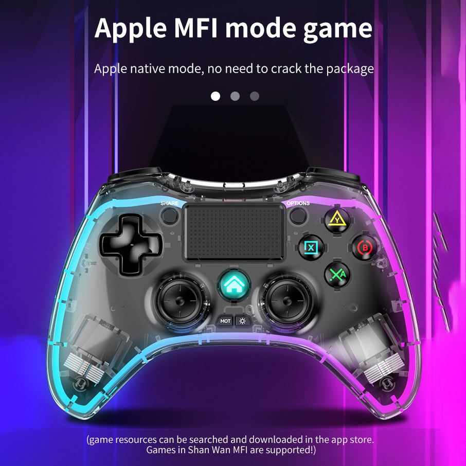 Беспроводной RGB геймпад P4 с подсветкой для Switch/PC/PS4